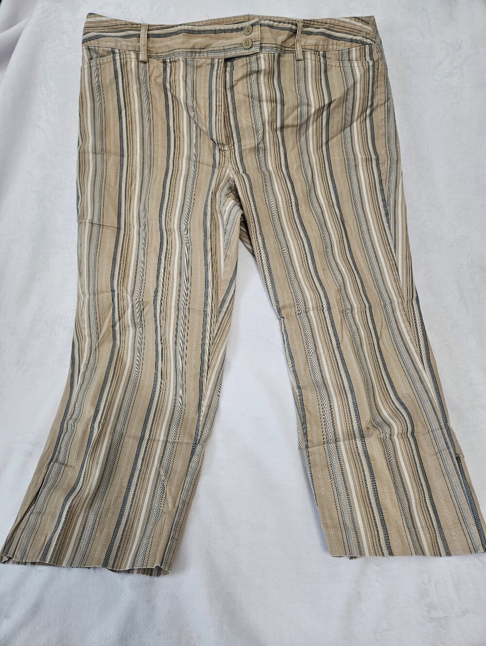 Lane Bryant Beige and Black Striped Kids Pants